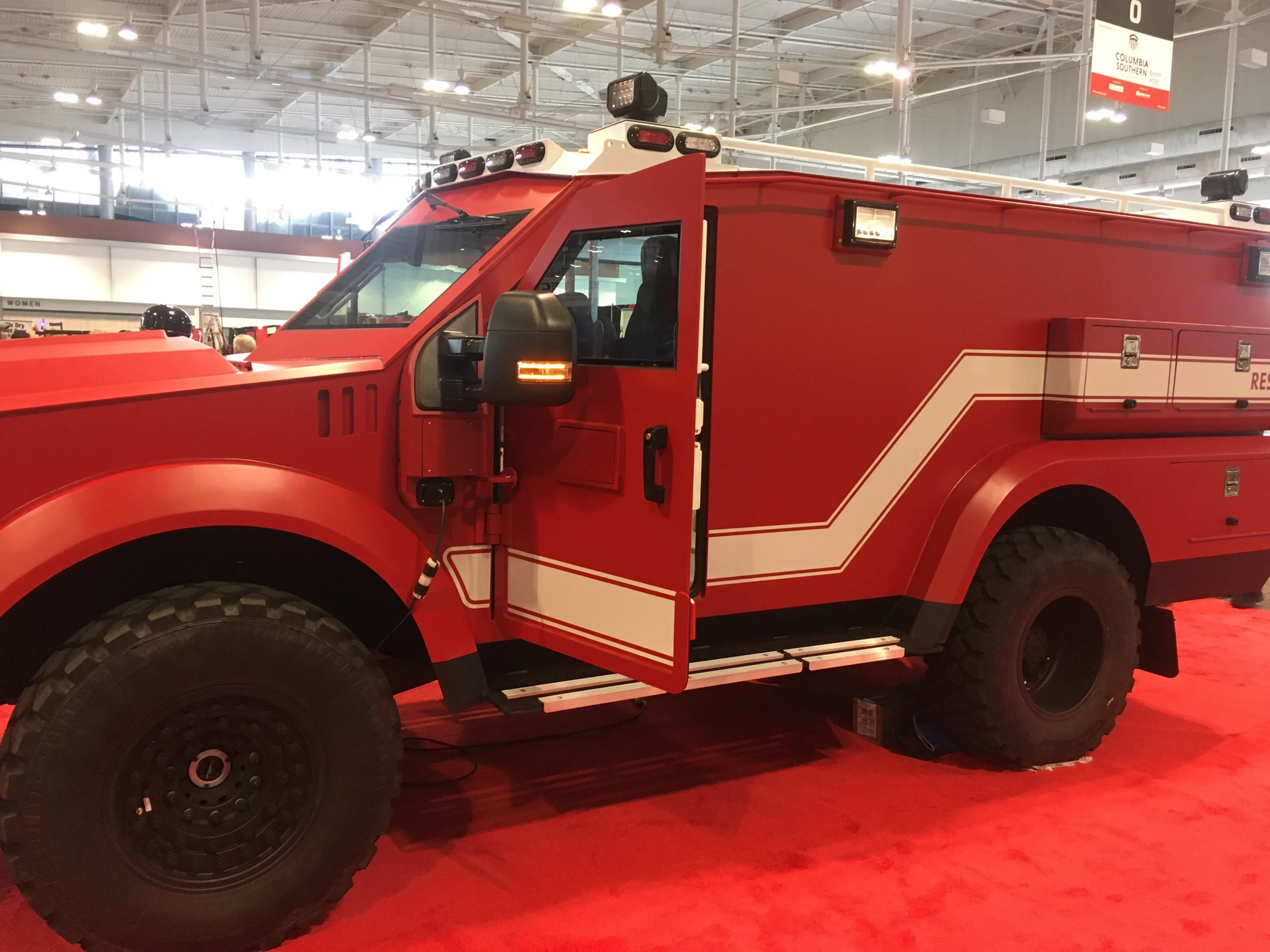 The Lenco fire truck is featured at Firehouse Expo 2019.