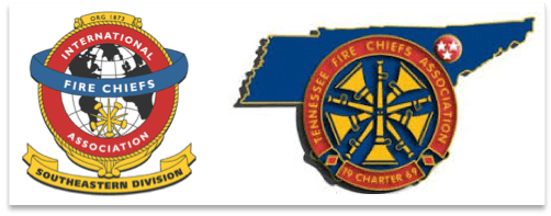The logos for the International Fire Chiefs Association Southeastern Division and the Tennessee Fire Chiefs Association